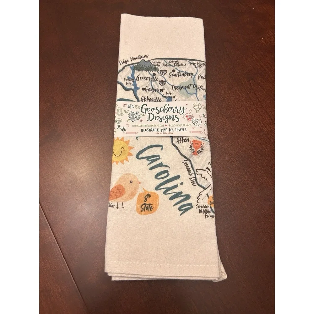 Gooseberry Designs 100% Cotton Tea Towel South Carolina‎